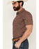 Image #2 - Cody James Men's Festive Floral Short Sleeve Button-Down Stretch Western Shirt , Brown, hi-res