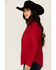 Image #2 - Avalon Women's Embroidered Long Sleeve Snap Western Shirt, Red, hi-res