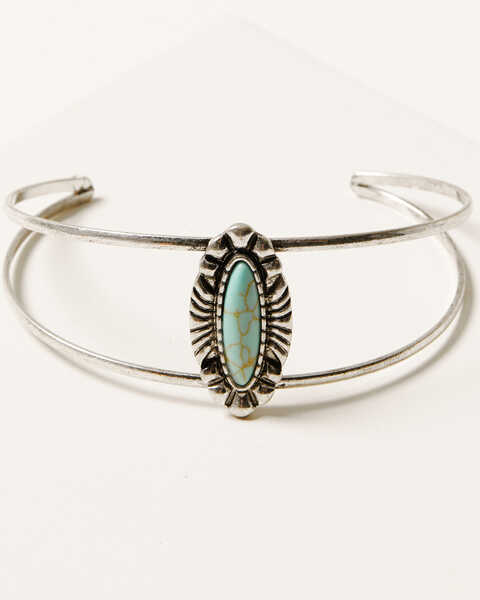 Image #2 - Prime Time Women's Turquoise Statement Cuff Set, Silver, hi-res