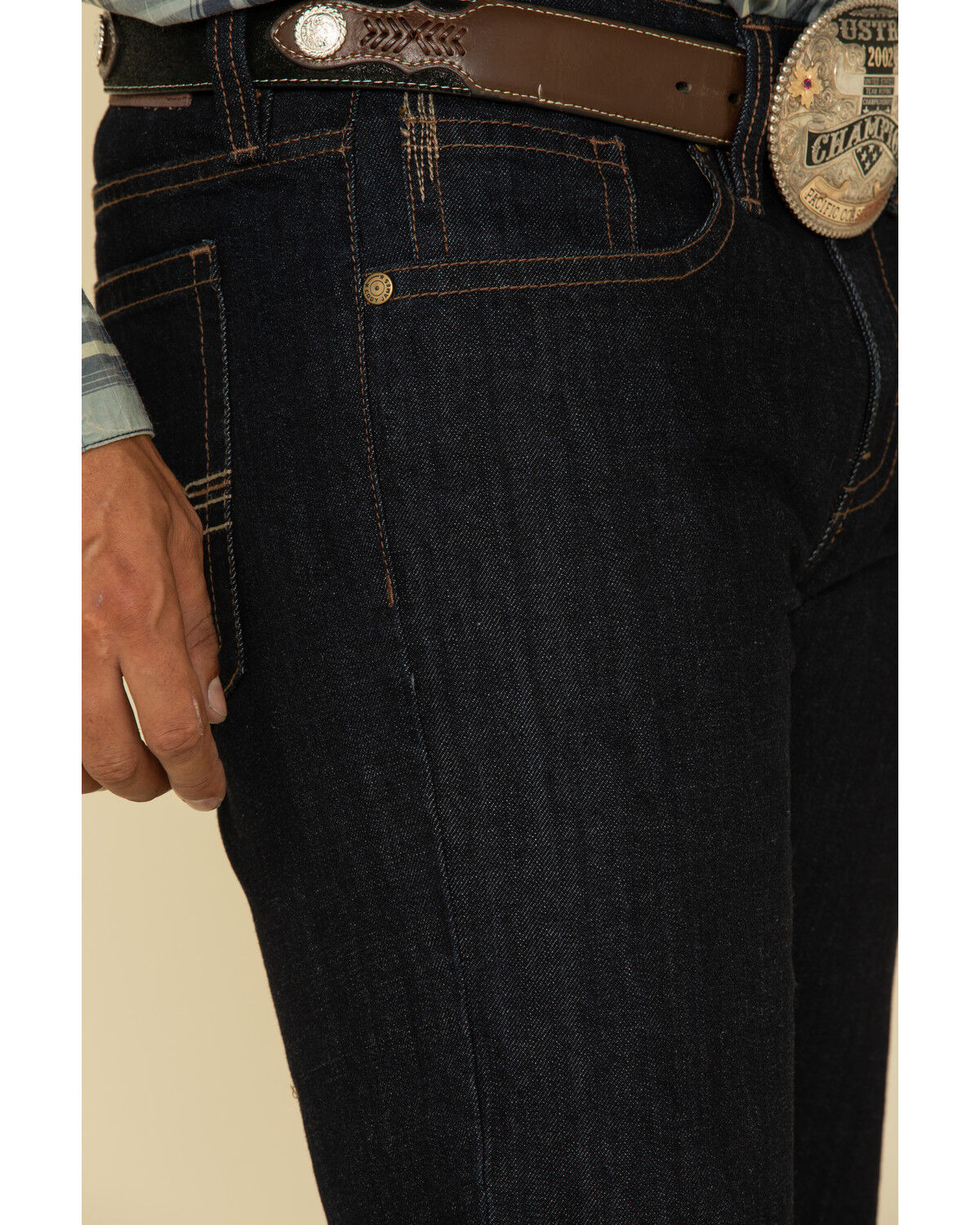 Image #4 - Cody James Men's Roadhouse Dark Rigid Relaxed Bootcut Jeans, , hi-res