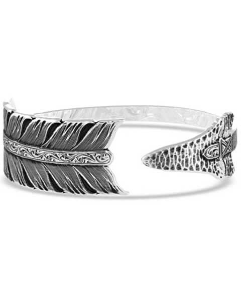 Image #1 - Montana Silversmiths Women's Timber Ridge Arrow Cuff Bracelet, Silver, hi-res