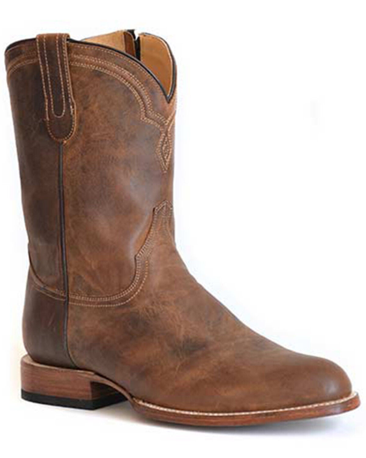 Stetson Men's Rancher Zip Oily Vamp Western Roper Boots - Round
