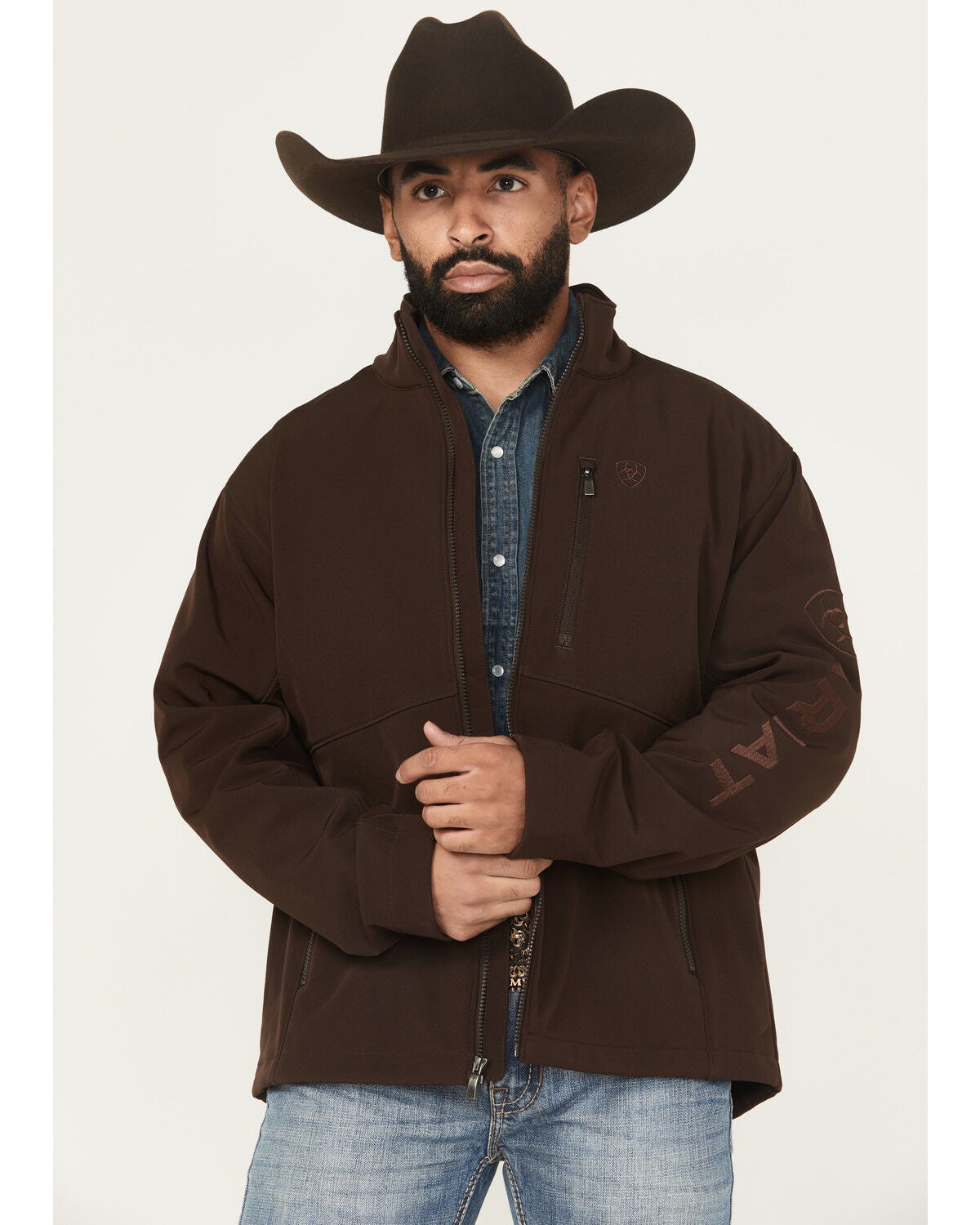 Ariat Men's Solid Concealed Carry Softshell Jacket - Big, Chocolate, hi-res