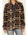 Outback Trading Co Women's Avery Southwestern Print Long Sleeve Button Down Western Big Shirt , Navy, hi-res