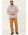Flag & Anthem Men's Arlington Vintage Large Plaid Print Long Sleeve Western Shirt , Coral, hi-res