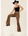 Image #1 - Ranch Dress'n Women's High Rise Floral Flare Jeans, , hi-res