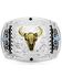 Image #1 - Montana Silversmiths Men's Southwest Scroll Buckle with Buffalo Skull, Silver, hi-res