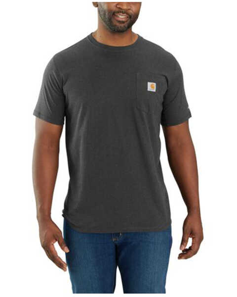 Image #1 - Carhartt Men's Force Relaxed Fit Midweight Short Sleeve Pocket T-Shirt - Tall , Grey, hi-res