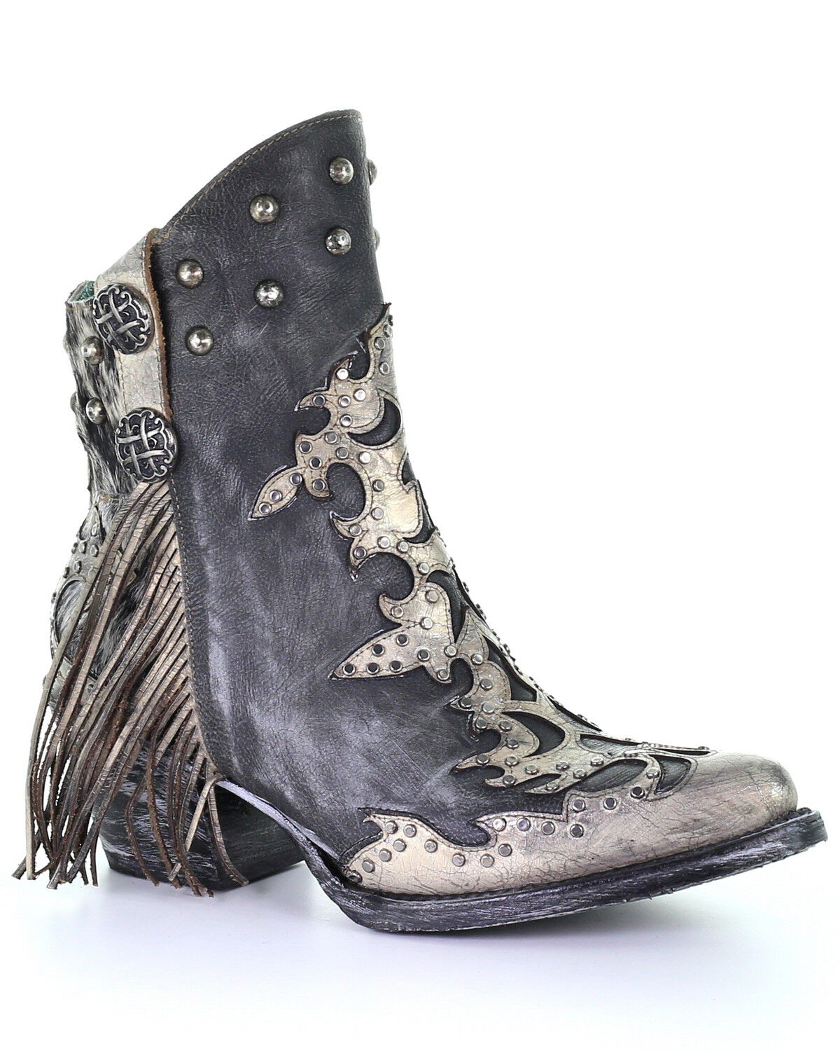 Corral Women's Metallic Overlay Fashion Booties - Round Toe, Multi, hi-res