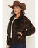 Image #2 - Hooey Women's Southwestern Print Sherpa Lined Snap Sweater, Brown, hi-res