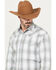 Image #2 - Stetson Men's Plaid Print Long Sleeve Pearl Snap Western Shirt, White, hi-res