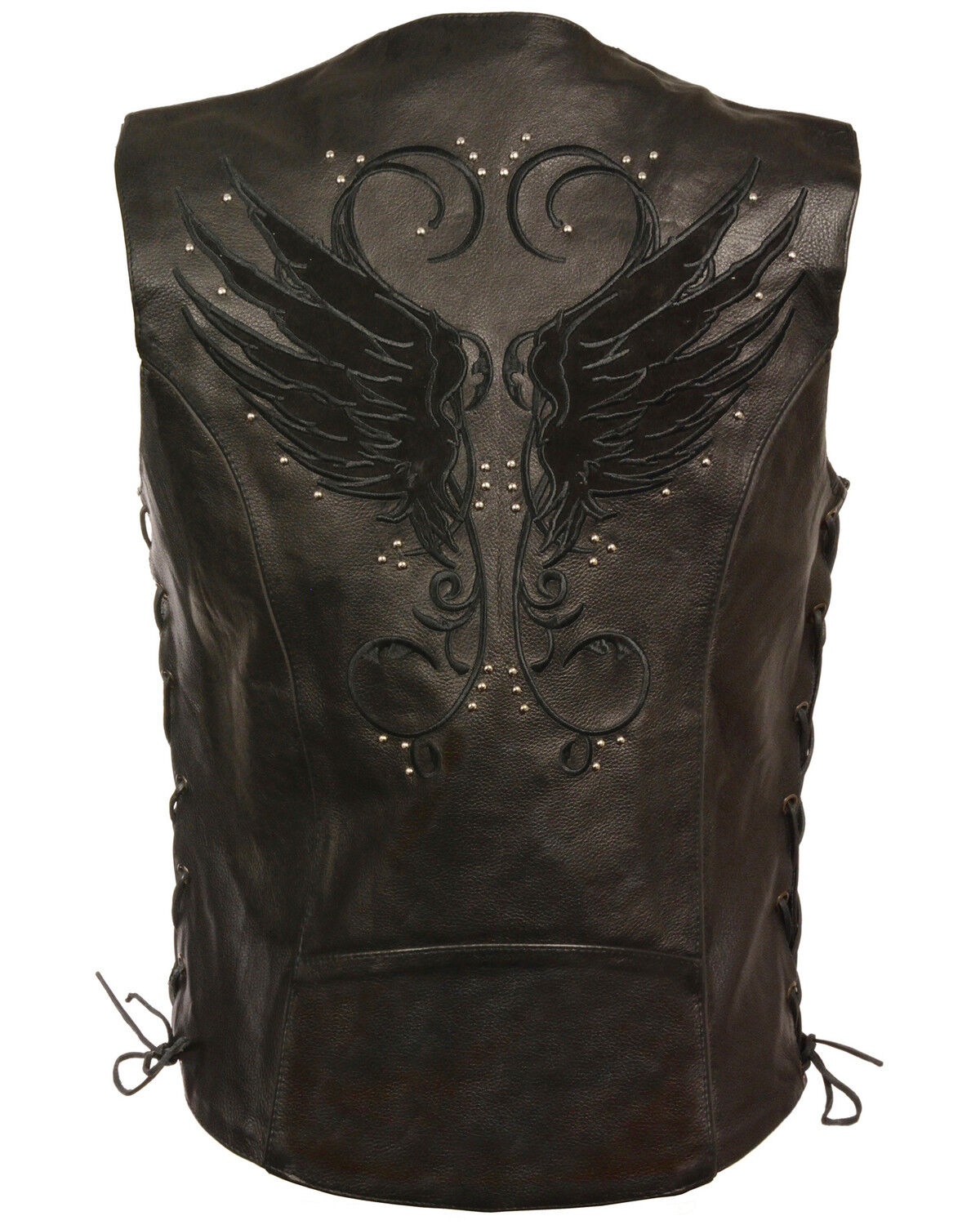 Image #2 - Milwaukee Leather Women's Stud & Wings Leather Vest - 5X, , hi-res