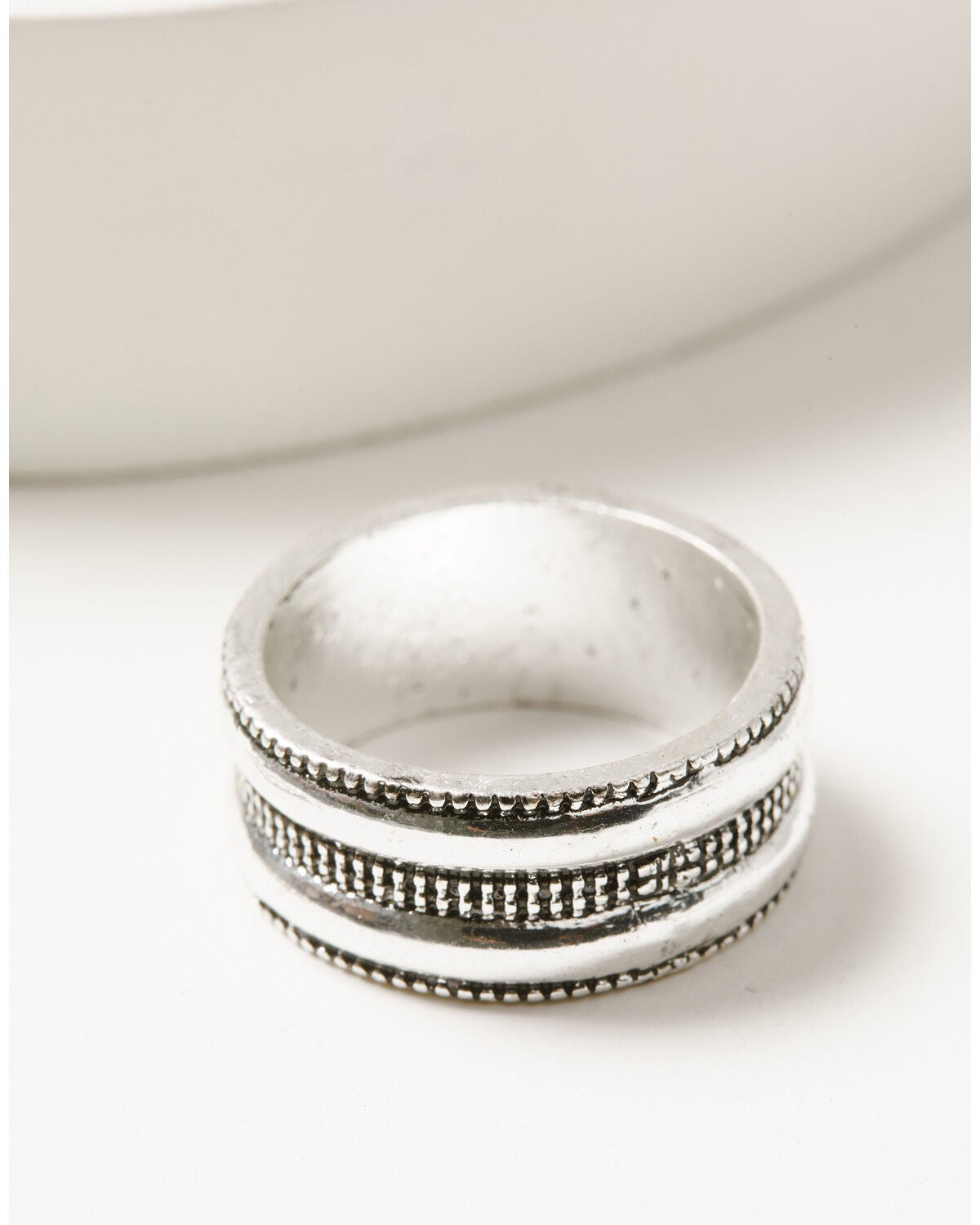 Image #3 - Shyanne Women's Cow Print Heart Ring Set - 3 Piece, Silver, hi-res
