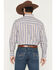 Image #4 - Ely Walker Men's Striped Long Sleeve Pearl Snap Western Shirt, Navy, hi-res