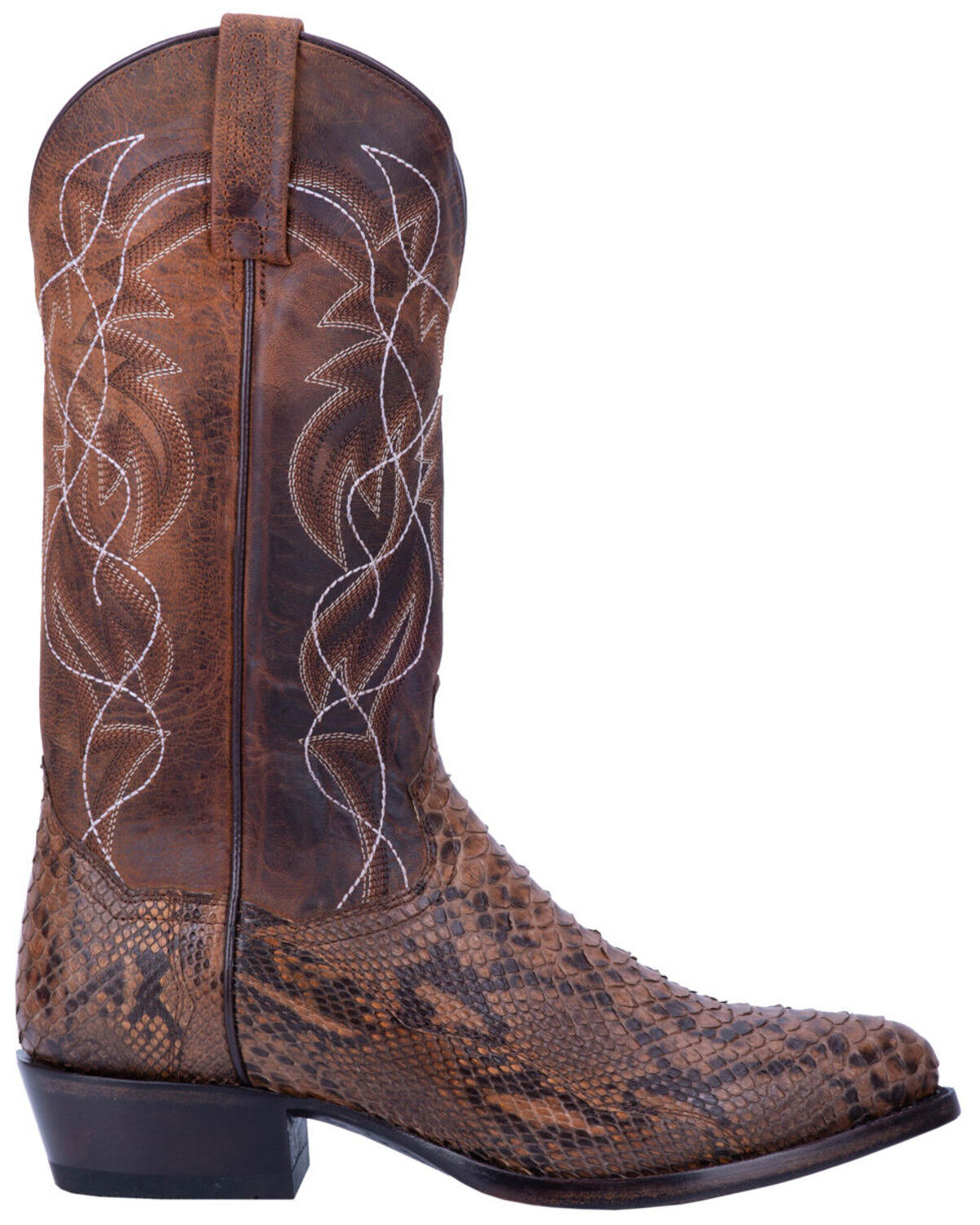 Image #2 - Dan Post Men's Manning Exotic Python Western Boots - Round Toe, Bay Apache, hi-res