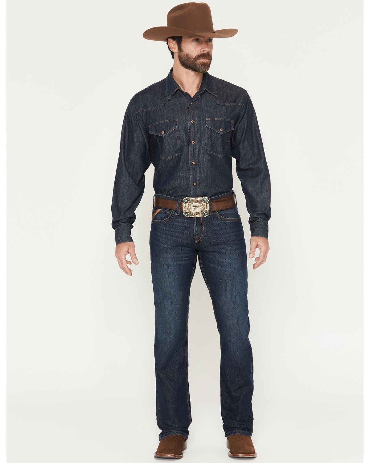 Ariat Men's M7 Hampton Dark Wash Slim Straight Stretch Denim Jeans, Dark Wash, hi-res