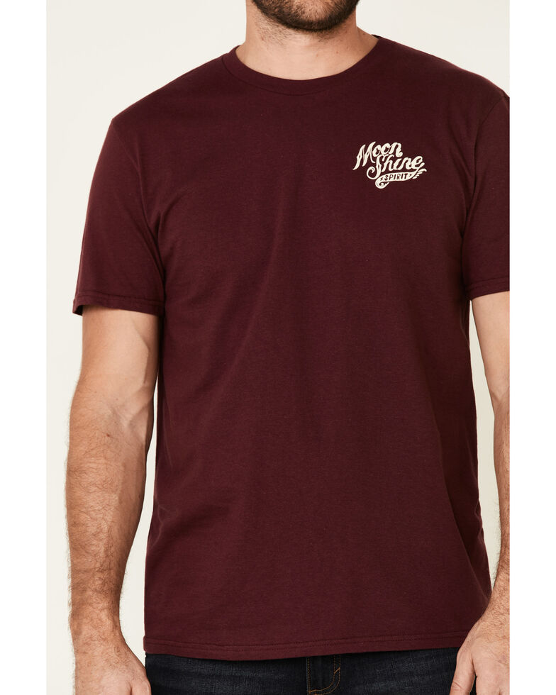 Moonshine Spirit Men's Whiskey & Country Music Graphic Short Sleeve T-Shirt , Maroon, hi-res