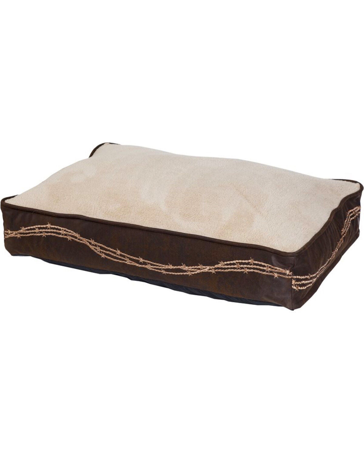 HiEnd Accents Embroidered Barbwire Dog Bed, Brown, hi-res