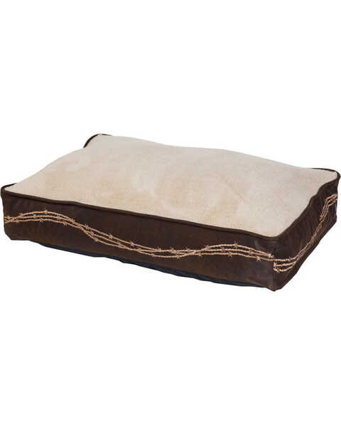 HiEnd Accents Embroidered Barbwire Dog Bed , Brown, hi-res