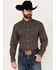 Image #1 - Cinch Men's Geo Print Long Sleeve Button-Down Western Shirt, Brown, hi-res
