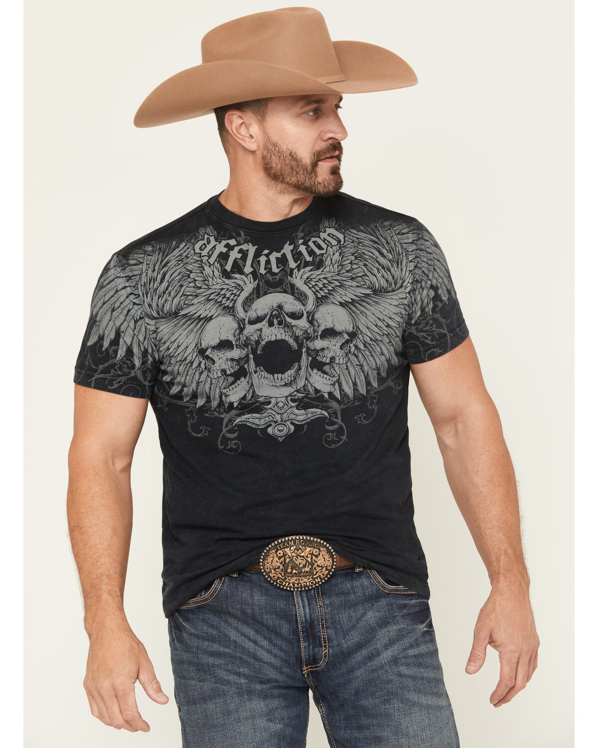 Image #1 - Affliction Men's Desperation Short Sleeve Graphic T-Shirt, Black, hi-res
