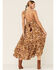 Z&L Women's Marigold Floral Backless Spaghetti Strap Midi Dress, Gold, hi-res