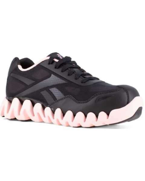 Reebok Women's Zug Pulse Metal Free Lace-Up Work Sneaker - Composite Toe, Pink/black, hi-res