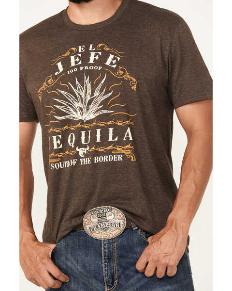 Image #3 - Cowboy Hardware Men's El Jefe Tequila Short Sleeve Graphic T-Shirt, Dark Brown, hi-res