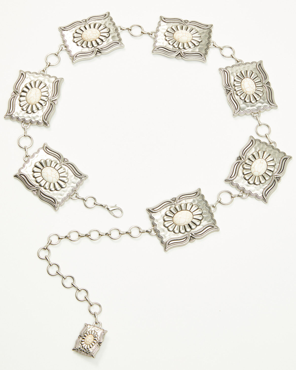Image #2 - Idyllwind Women's Pennywell White Stone Chain Belt, Silver, hi-res