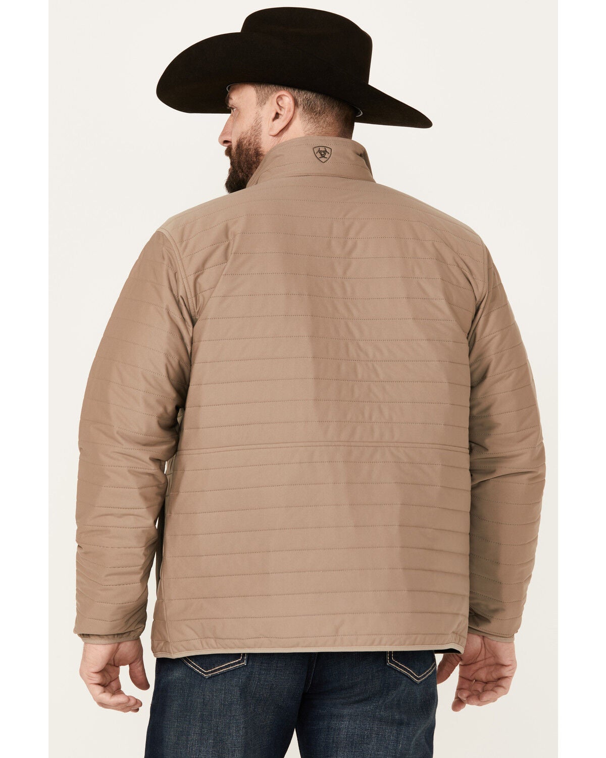 Image #4 - Ariat Men's Wylie Lightweight Zip-Up Puffer Jacket - Big, Khaki, hi-res