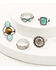 Shyanne Women's Juniper Sky Multi Gem Ring Set - 5 Piece, Silver, hi-res