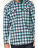 Image #3 - Cody James Men's FR Plaid Print Long Sleeve Work Shirt, Teal, hi-res