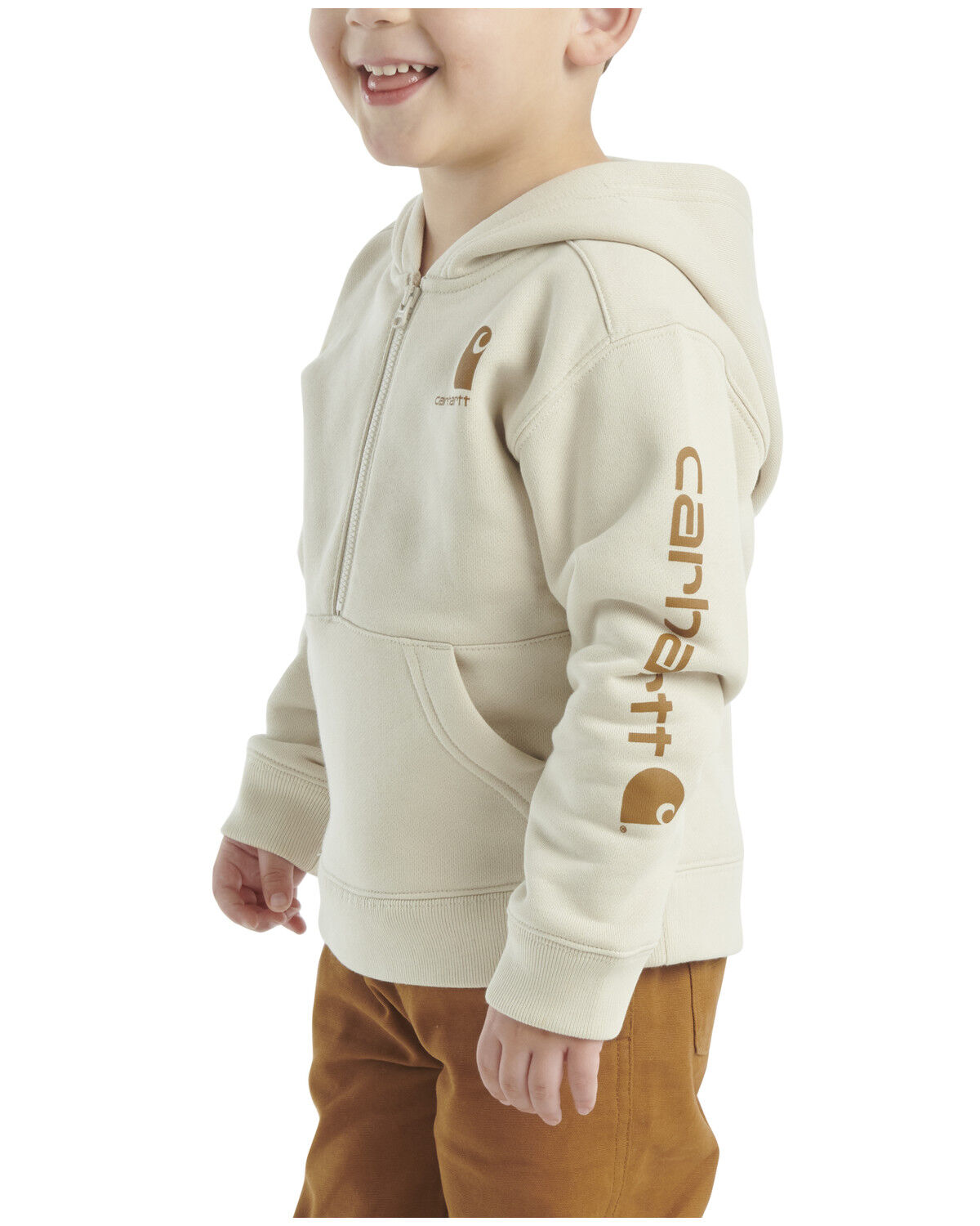 Image #2 - Carhartt Toddler Boys' Half Zip Hooded Pullover, Cream, hi-res