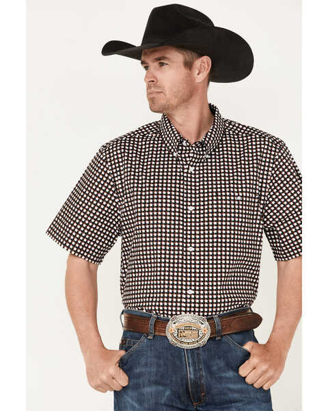 Image #1 - RANK 45® Men's Bruiser Geo Print Button-Down Western Shirt , Multi, hi-res