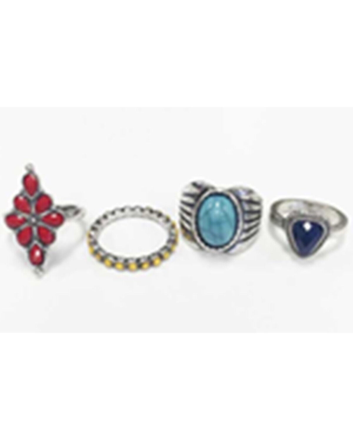 Shyanne Women's 4-piece Summer Nights Ring Set, Silver, hi-res