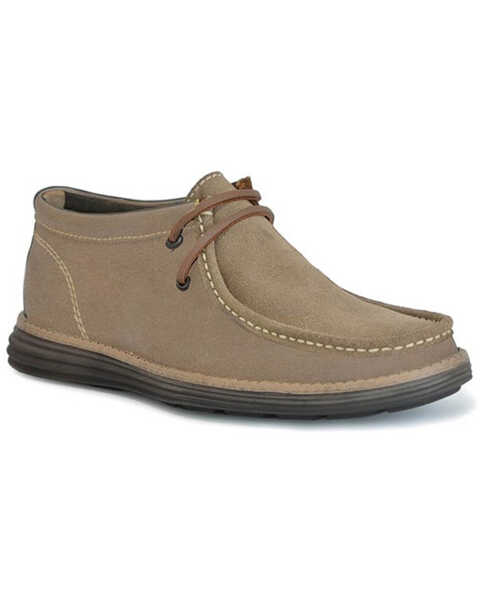 Image #1 - Stetson Men's Wyatt All-Over Suede Casual Lace-Up Chukka Shoes - Moc Toe , Tan, hi-res