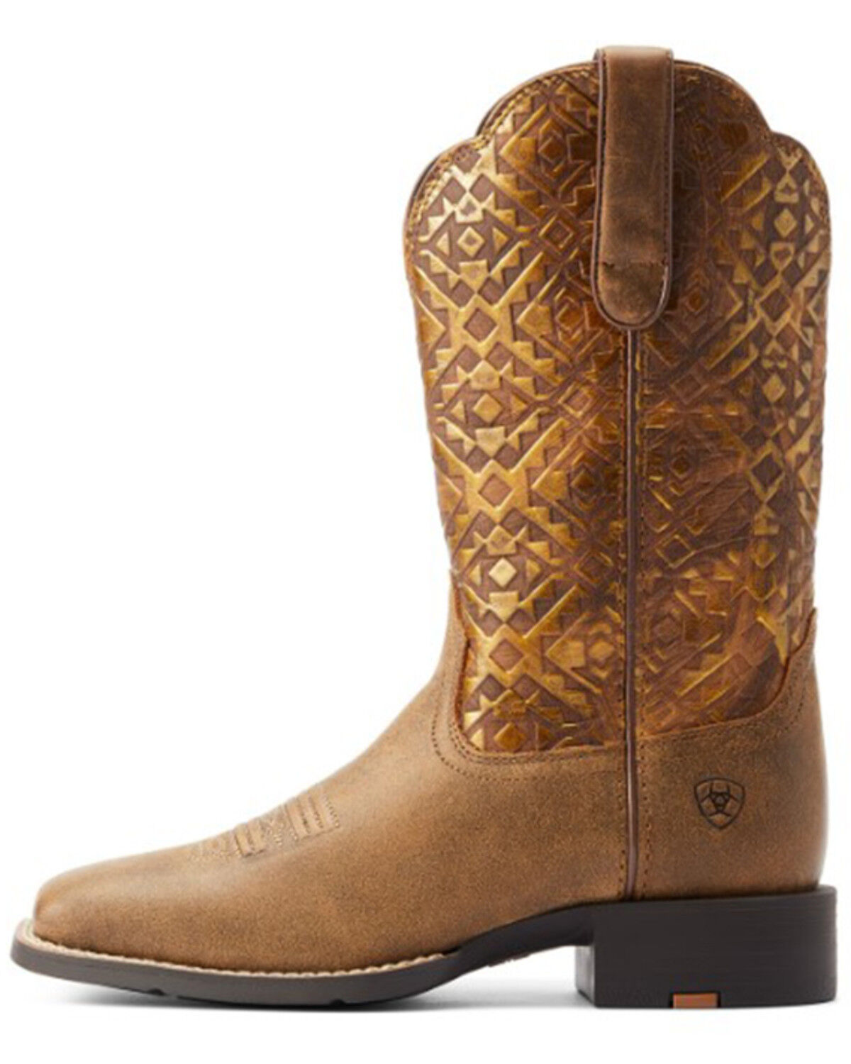 Image #2 - Ariat Women's Round Up Western Performance Boots - Broad Square Toe, Brown, hi-res