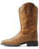Image #2 - Ariat Women's Round Up Western Performance Boots - Broad Square Toe, Brown, hi-res