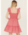Image #4 - Yura Women's Smocked Checkered Mini Dress , Red, hi-res
