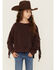 Image #1 - Shyanne Girls' Fringe Pullover Sweatshirt, Chocolate, hi-res