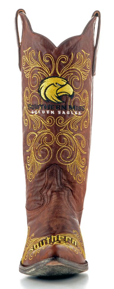Gameday University of Southern Mississippi Cowgirl Boots - Pointed Toe, Brass, hi-res