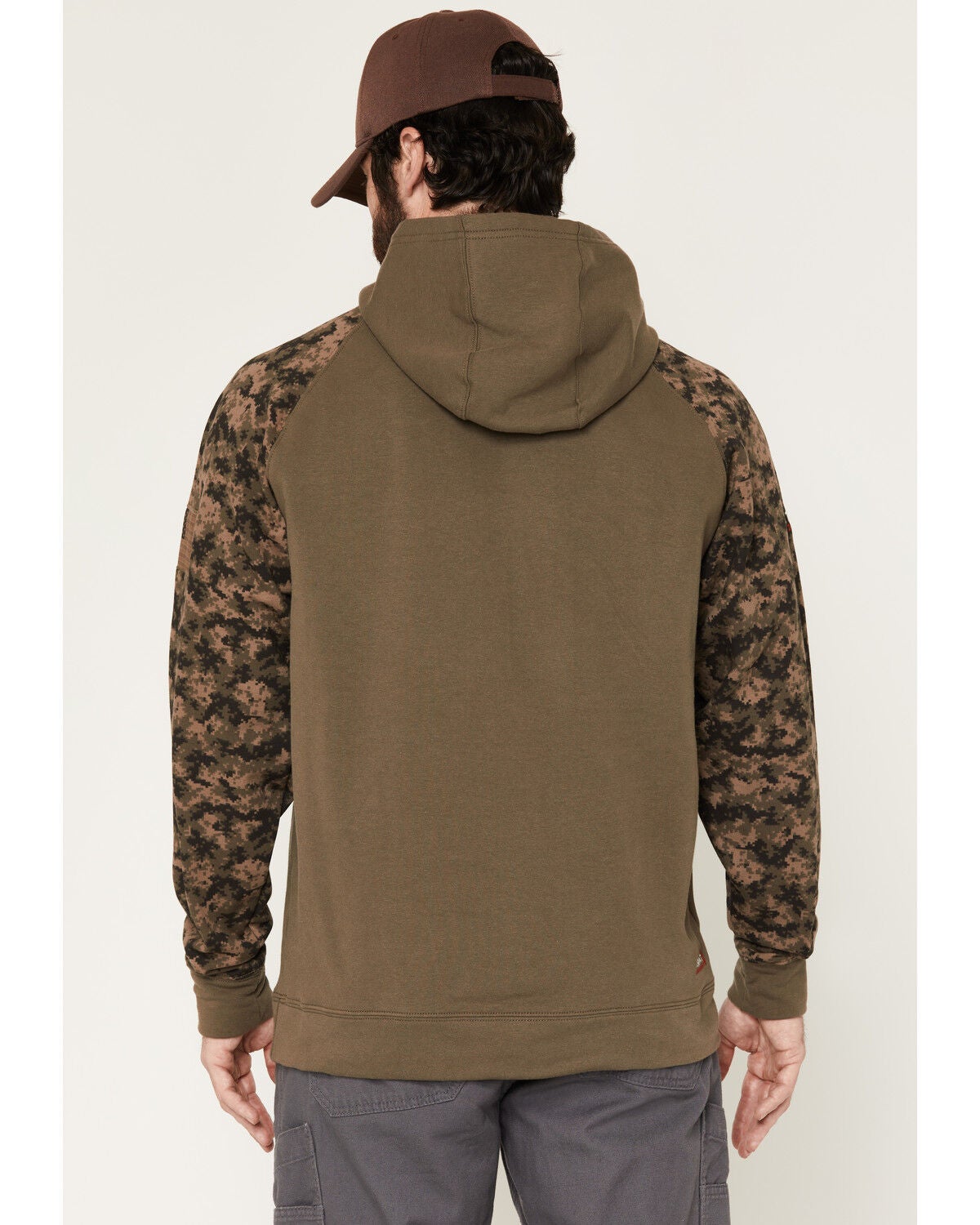 Image #4 - Ariat Men's FR Durastretch Patriot Hooded Sweatshirt, Brown, hi-res