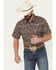 Image #1 - Cowboy Hardware Men's Paisley Print Short Sleeve Snap Stretch Western Shirt, Black, hi-res