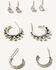 Image #3 - Shyanne Women's Delicate Pastel Stone Multi Earring Set - 12 Piece, Silver, hi-res