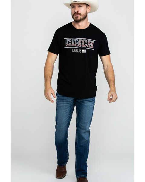 Image #6 - Cinch Men's Logo Flag Graphic T-Shirt , Black, hi-res