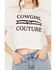 Image #3 - Ali Dee Women's Cowgirl Couture Cropped Graphic Tee, White, hi-res