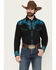 Image #1 - Scully Men's Gunfighter Embroidered Long Sleeve Snap Western Shirt, Turquoise, hi-res