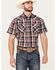 Image #1 - Rodeo Clothing Men's Plaid Print Short Sleeve Snap Western Shirt, Grey, hi-res