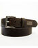 Image #2 - Hawx Men's Brown Flag Tip Casual Leather Belt, Brown, hi-res