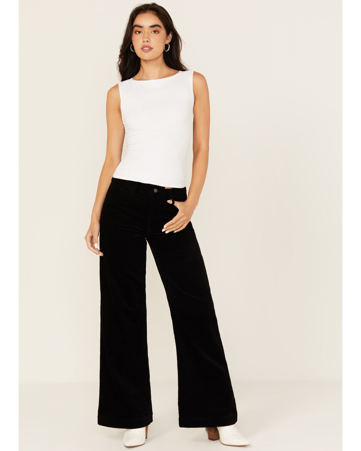 Image #1 - Dear John Women's Fiona High Rise Wide Leg Denim Jeans, Black, hi-res